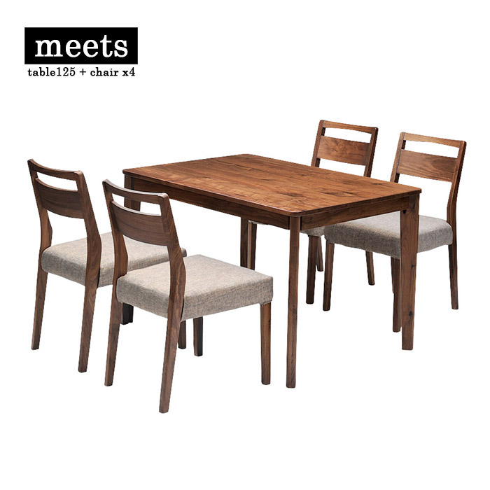 meets dining table set table125 + chair x4 ミーツ ダイニング